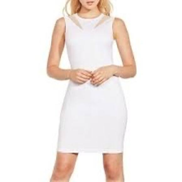 Ali & Jay Dresses & Skirts - Ali & Jay White Cutout Bodycon Mini Dress Nude Mesh sz small